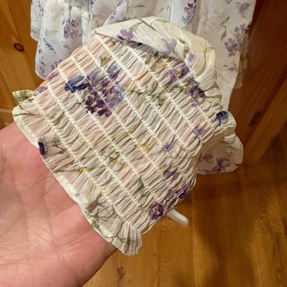 Express Floral V-neck Peplum Top women’s XL - Picture 5 of 12